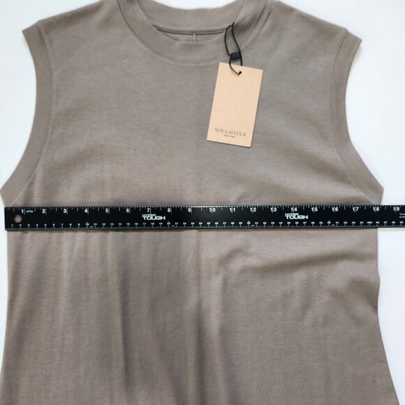 MM Lafleur NWT Alina 1.0 T-Shirt Dress M Pebble Gray Pima Cotton Midi Shift - Picture 6 of 8